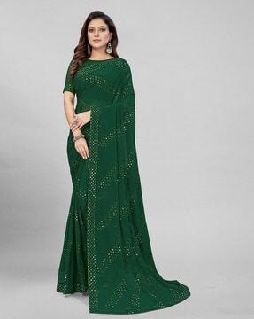 sequin embellished georgette saree