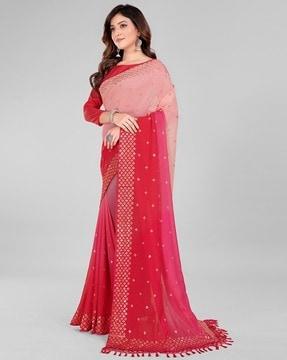 sequin embellished georgette saree