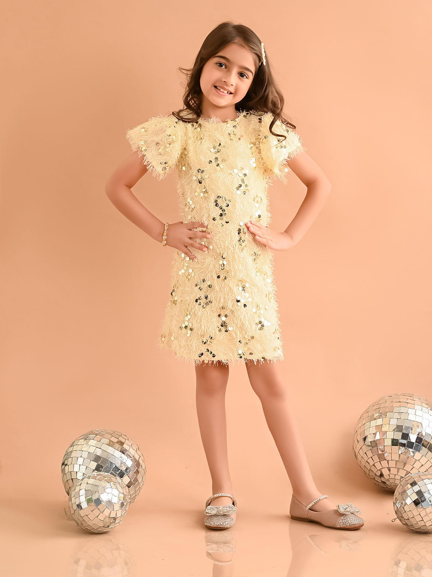 sequin embellished mini sheath party dress - off white