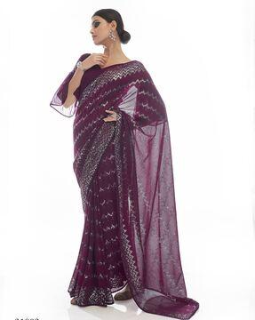 sequin embellished saree