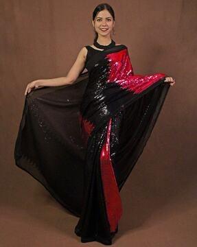 sequin embellished saree