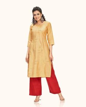 sequin embellished straight kurta