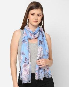 sequin floral print scarf