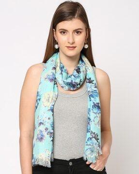 sequin floral print scarf