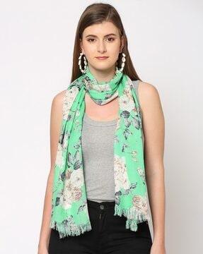 sequin floral print scarf