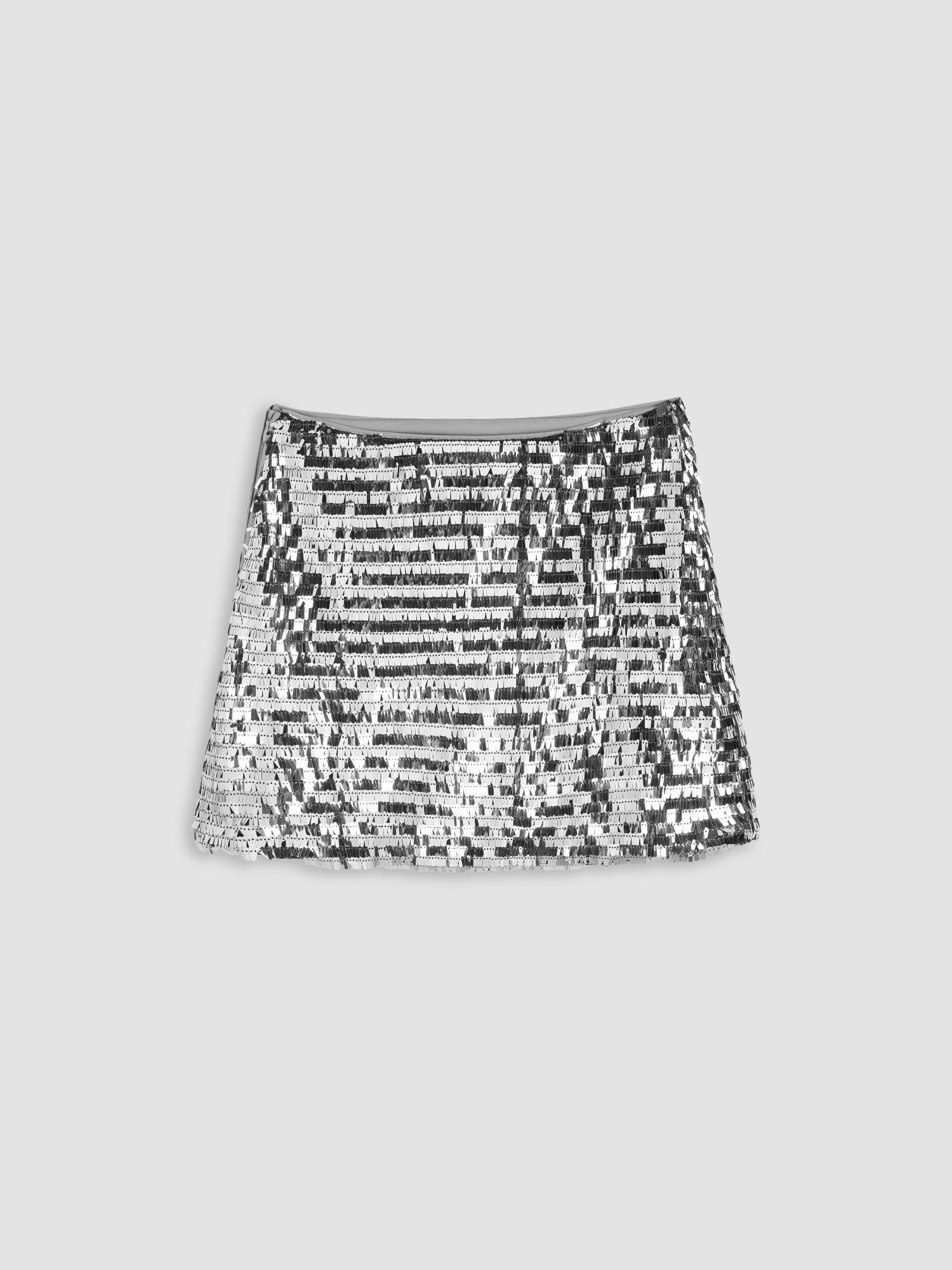 sequin high waist mini skirt