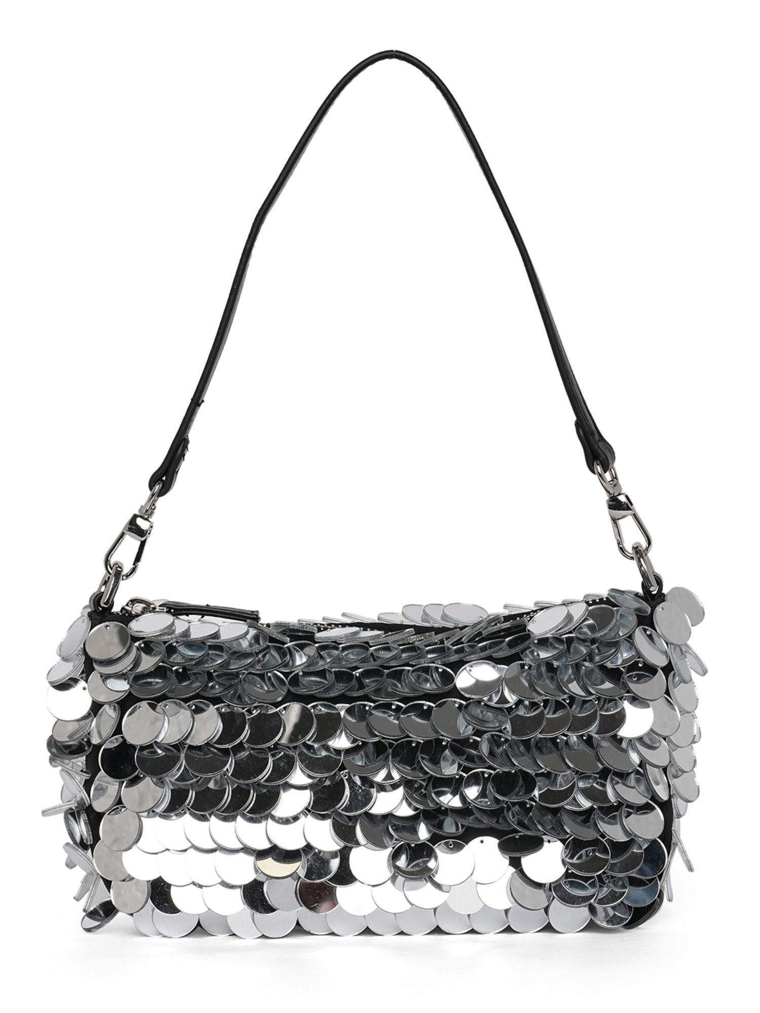 sequina women silver shoulder bag