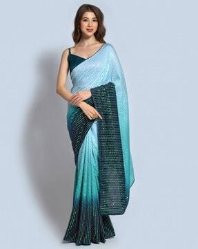 sequined art silk saree