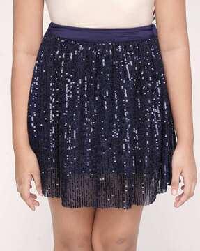 sequined a-line skirt