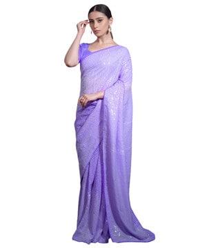 sequined embellished georgette saree