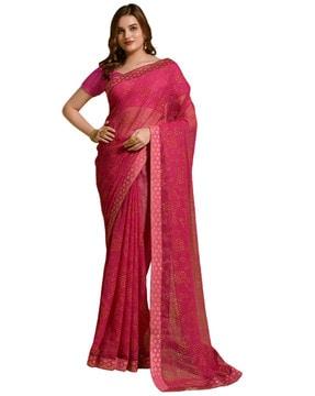 sequined embellished saree with lace border