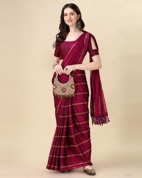 sequined embellished silk saree