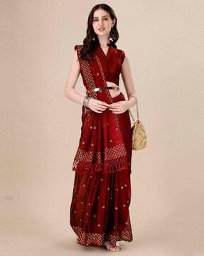 sequined embellished silk saree