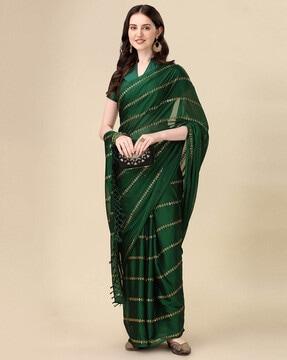 sequined embellished silk saree