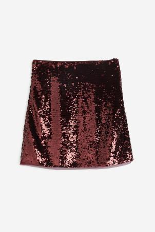 sequined mini skirt