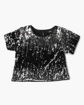 sequined relaxed fit top