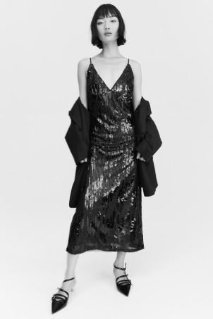 sequined slip dress