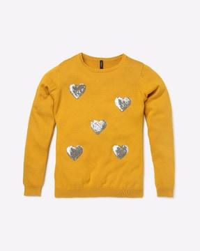 sequinned-round-neck-sweater