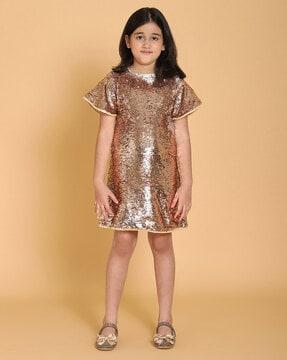 sequinned a-line dress