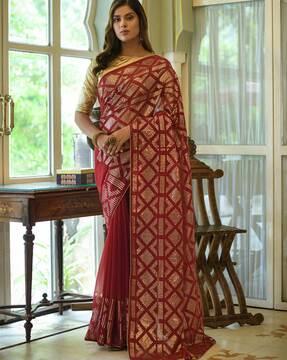 sequinned embellished silk saree