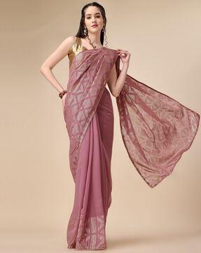 sequinned georgette saree