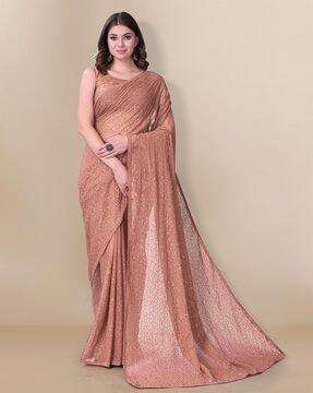 sequinned georgette saree