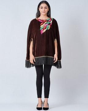 sequinned velvet poncho