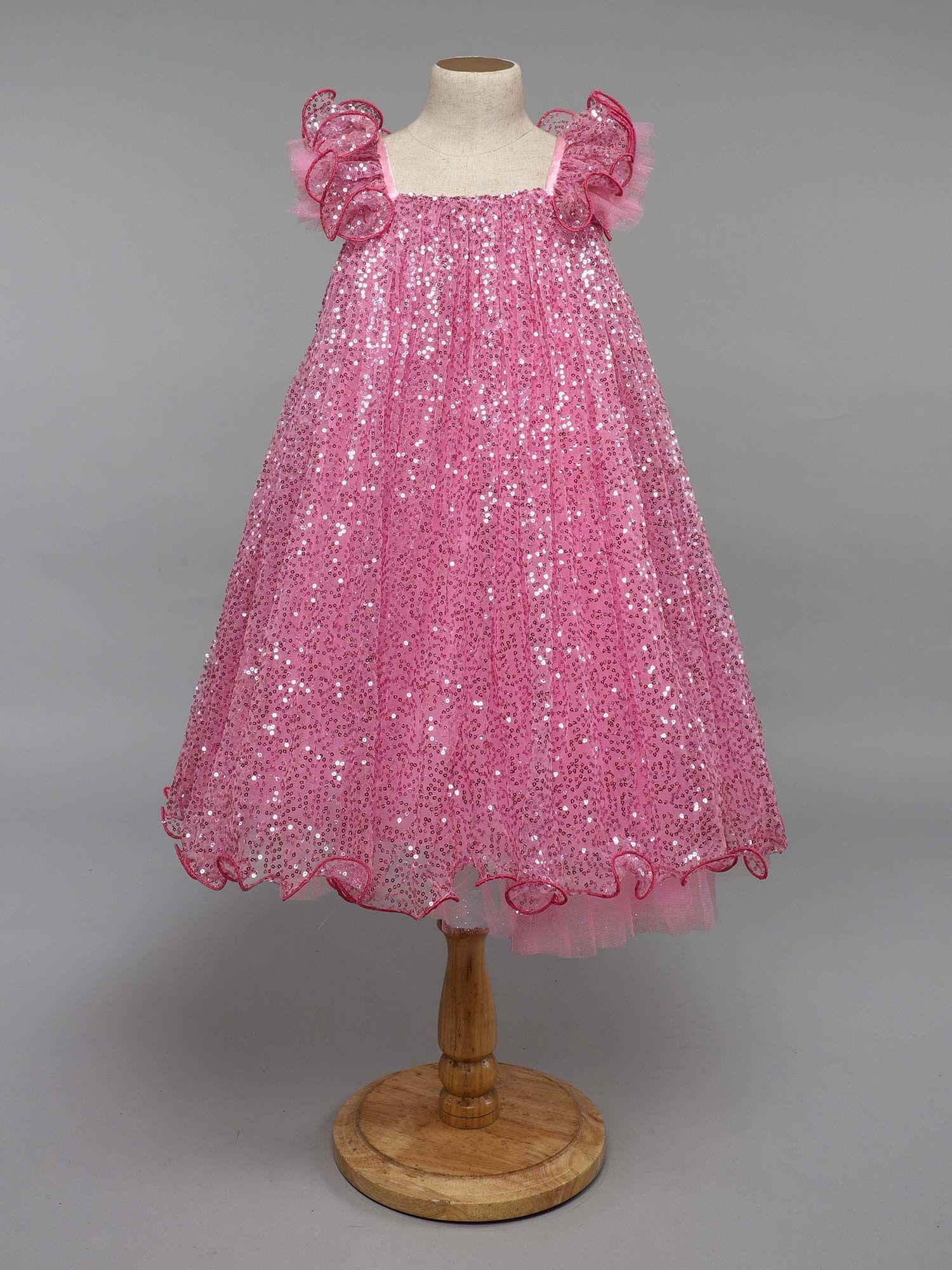 sequins a line praty dress -pink