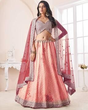 sequins embellished lehenga choli set with dupatta