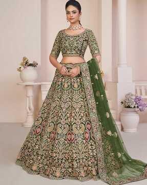 sequins embellished lehenga choli set with dupatta