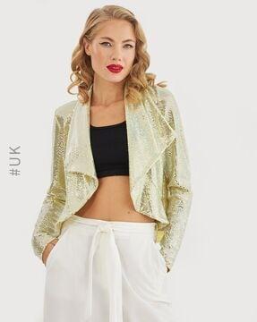 sequins embellished open-front jacket