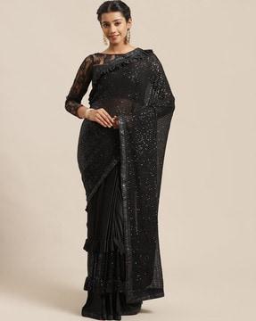 sequins embellished saree