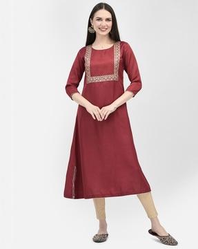 sequins embroidered a-line kurta