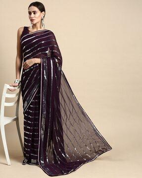 sequins embroidered saree