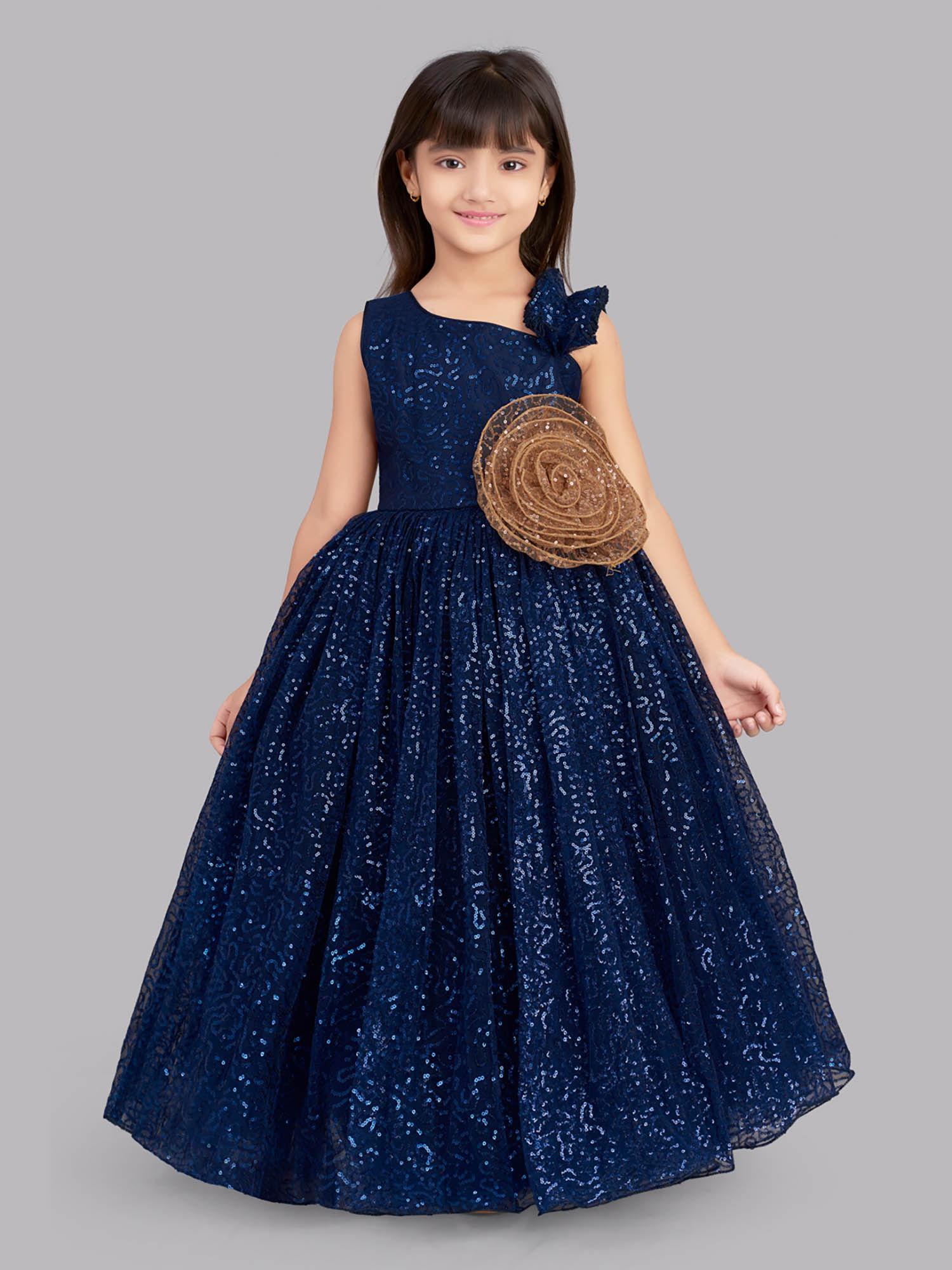 sequins gown - navy blue