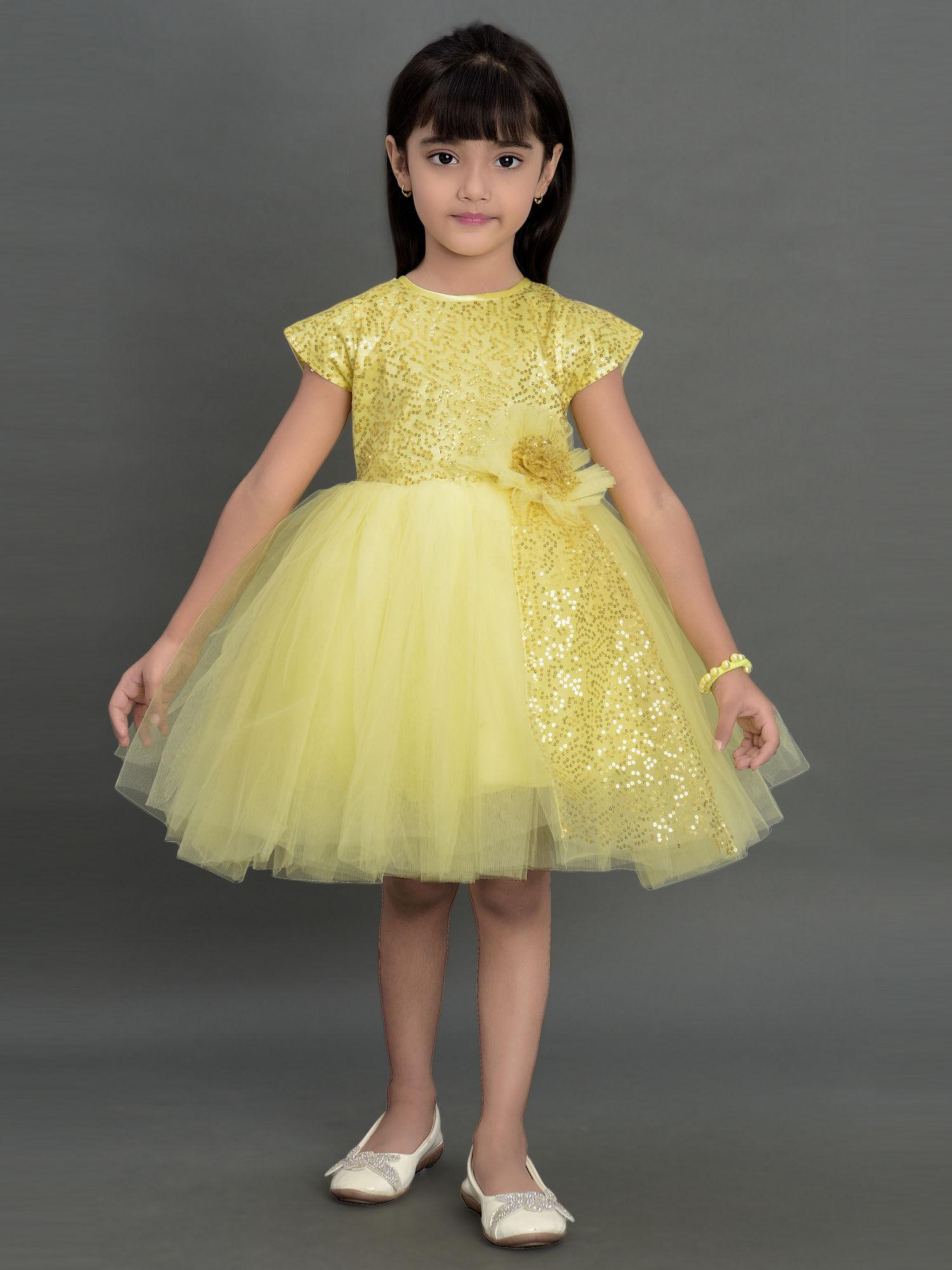 sequins party dress -yellow