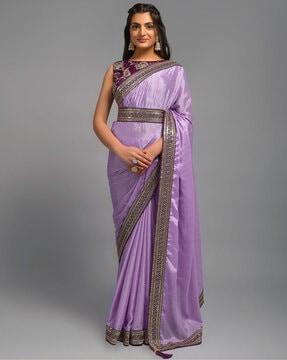 sequins saree with embroidered blouse