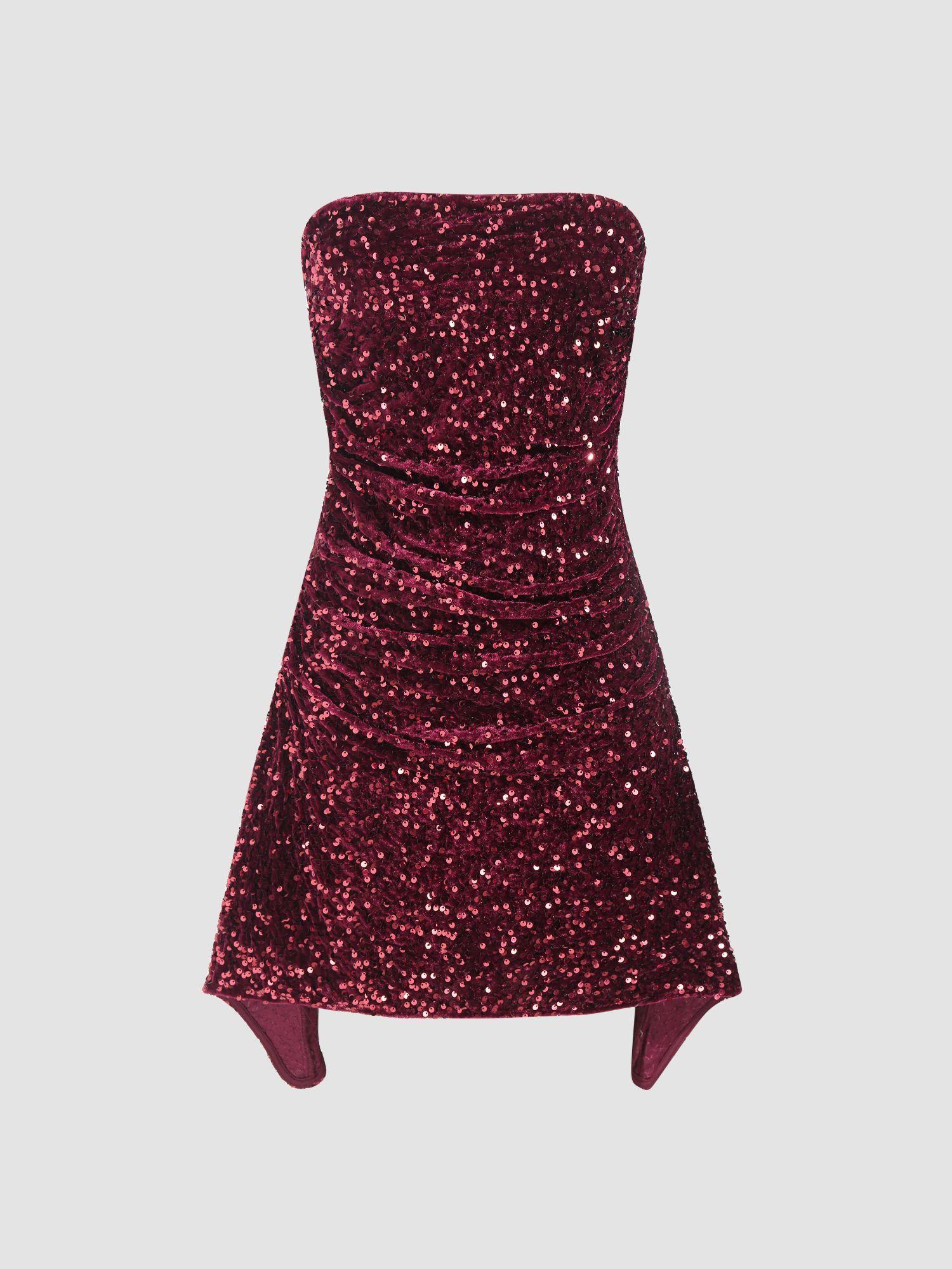 sequins tube mini dress