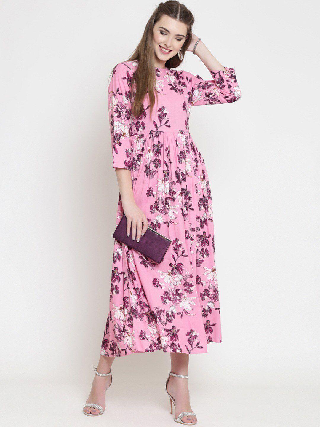 sera pink & purple floral maxi dress
