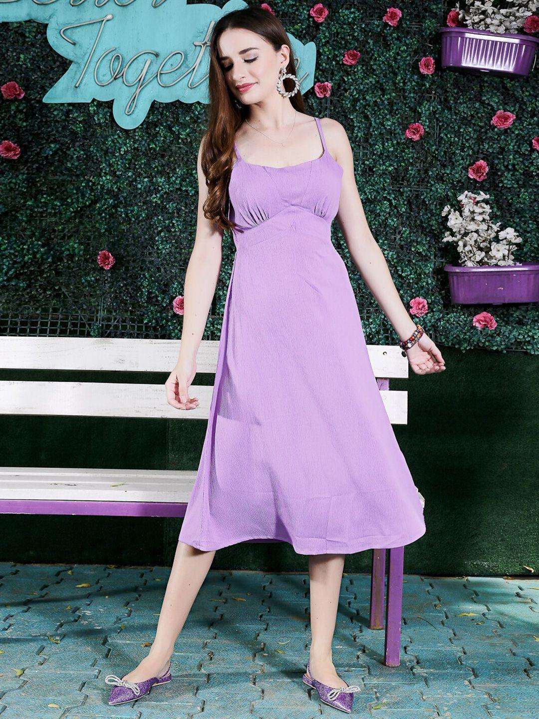 sera purple fit & flare dress