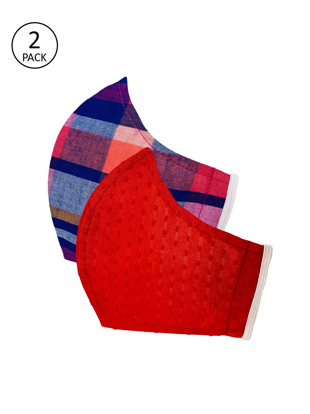 sera unisex pack of 2 multicoloured reusable 3-ply cloth masks