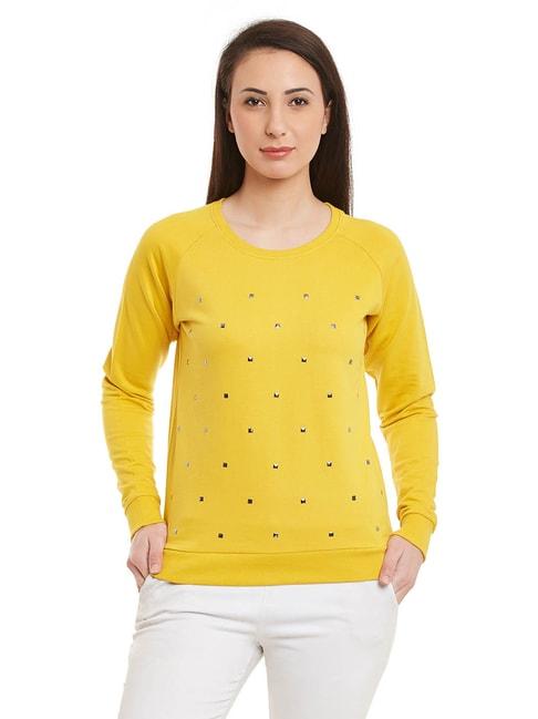 sera yellow embellished sweatshirt