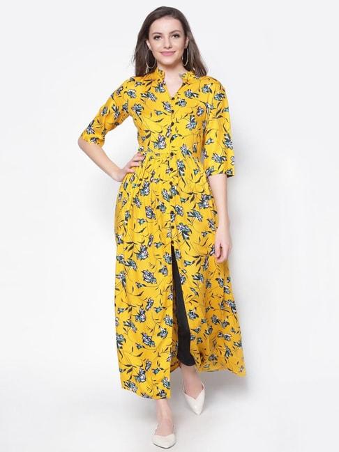 sera yellow floral print tunic