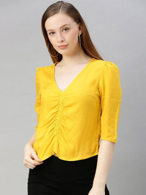 sera yellow regular fit top
