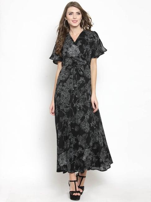 sera black floral print dress