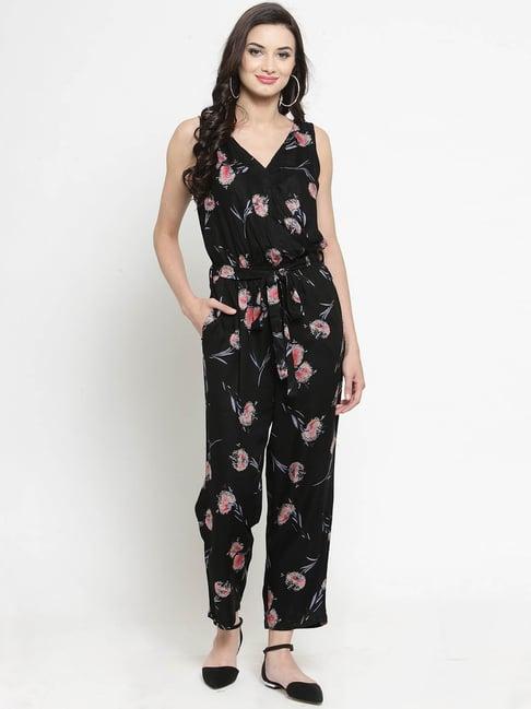 sera black floral print jumpsuit