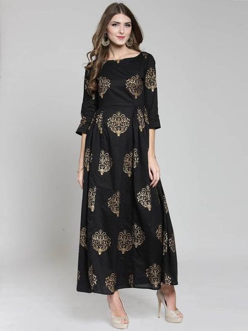 sera black printed dress