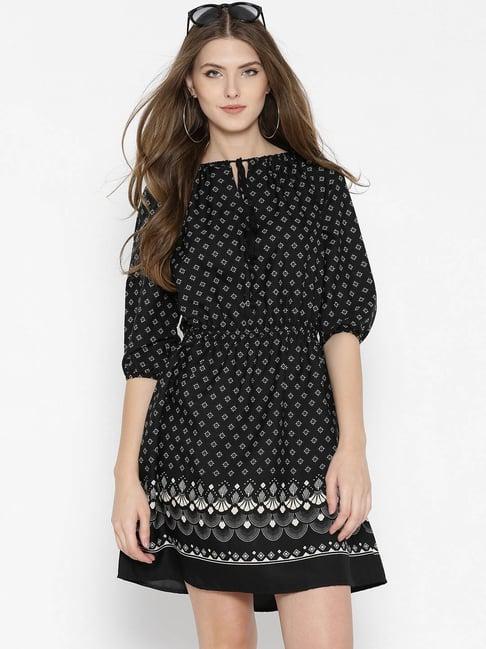 sera black printed dress