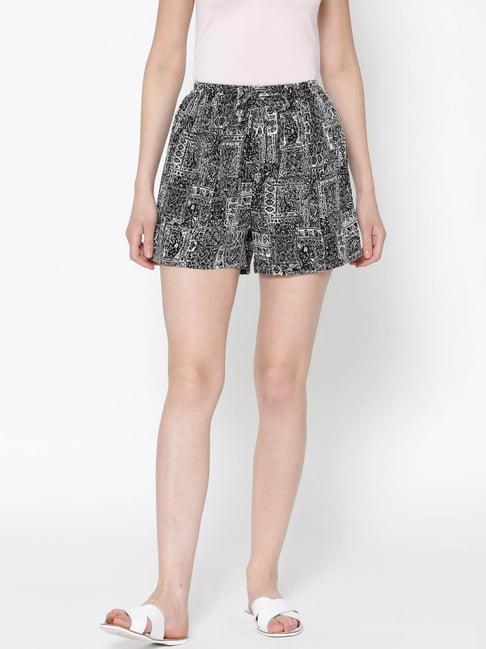 sera black printed shorts