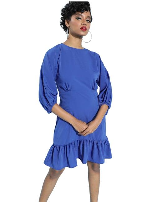 sera blue a-line dress